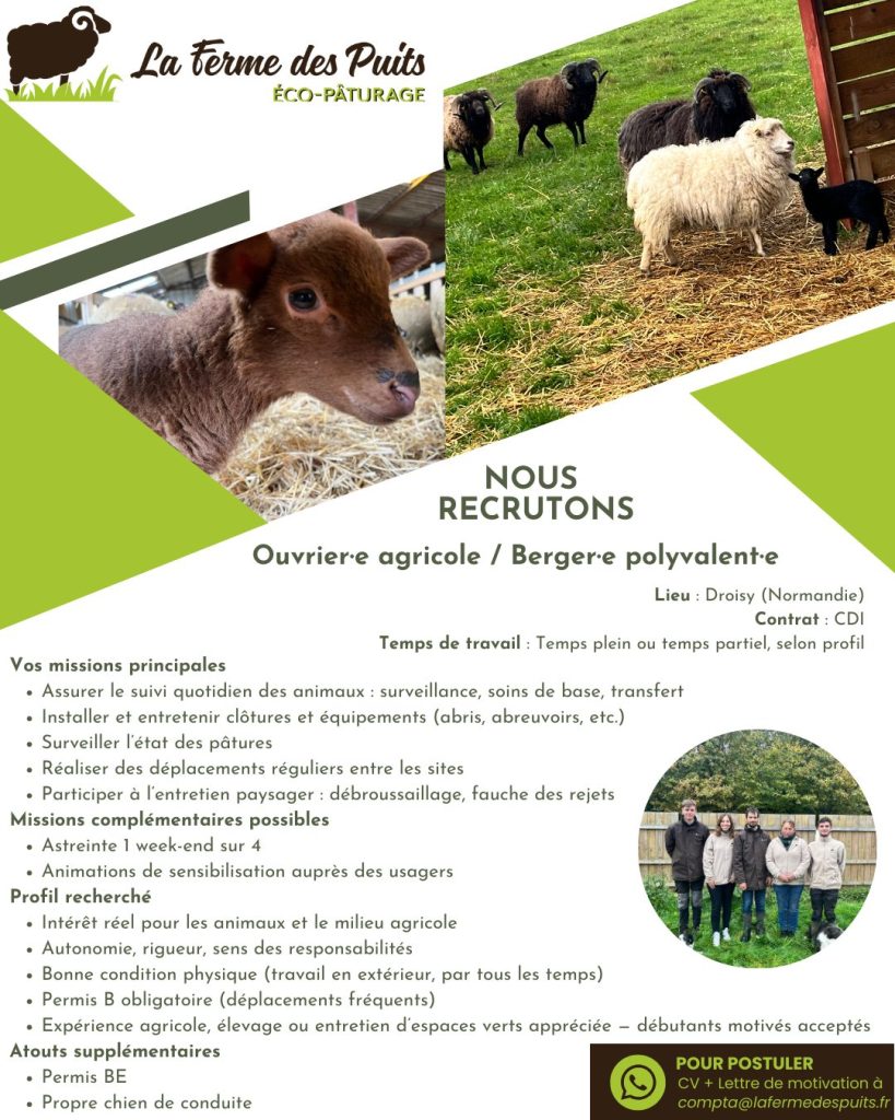 offre d'emploi la ferme des puits